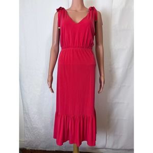 Michael Kors Large coral pink shirt dress Knee length shoulder ties